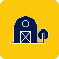 Barn Glyph Square Two Color Icon vector