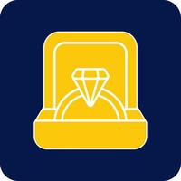 Ring Box Glyph Square Two Color Icon vector
