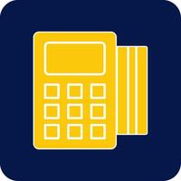 Pos Terminal Glyph Square Two Color Icon vector