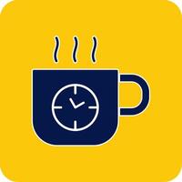 Coffee Time Glyph Square Two Color Icon vector