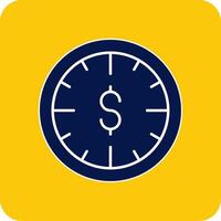 Time Is Money Glyph Square Two Color Icon vector