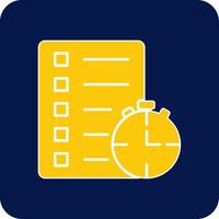 Track Of Time Glyph Square Two Color Icon vector