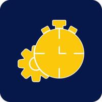 Timeout Glyph Square Two Color Icon vector