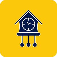 Cuckoo Clock Glyph Square Two Color Icon vector