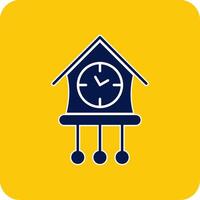 Cuckoo Clock Glyph Square Two Color Icon vector