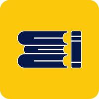 Book Stack Glyph Square Two Color Icon vector