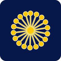 Mimosa Glyph Square Two Color Icon vector