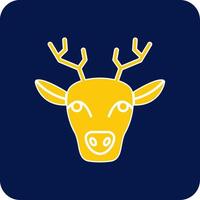 Deer Glyph Square Two Color Icon vector