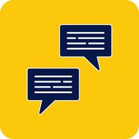 Conversation Glyph Square Two Color Icon vector