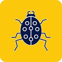 Beetle Glyph Square Two Color Icon vector