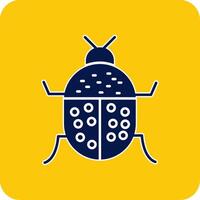 Beetle Glyph Square Two Color Icon vector