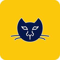 Cat Glyph Square Two Color Icon vector