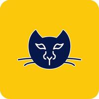 Cat Glyph Square Two Color Icon vector