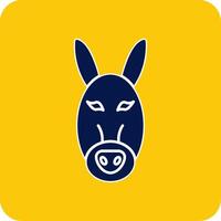 Burro glifo cuadrado dos color icono vector