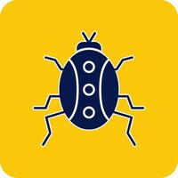 Bug Glyph Square Two Color Icon vector