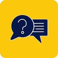 Question Glyph Square Two Color Icon vector