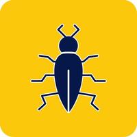 Insect Glyph Square Two Color Icon vector