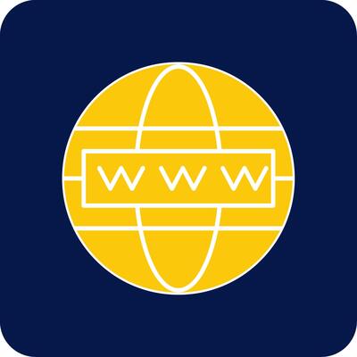 Worldwide Glyph Square Two Color Icon