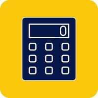 Calculator Glyph Square Two Color Icon vector