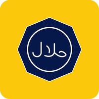 Halal Glyph Square Two Color Icon vector
