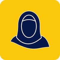 hijab glifo cuadrado dos color icono vector