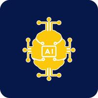 Artificial Intelligence Glyph Square Two Color Icon vector