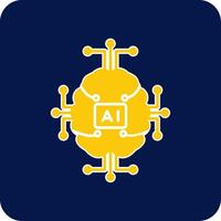 Artificial Intelligence Glyph Square Two Color Icon vector