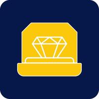 Engagement Ring Glyph Square Two Color Icon vector