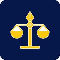 Justice Scale Glyph Square Two Color Icon vector