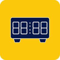 Digital Clock Glyph Square Two Color Icon vector
