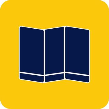 Folding Screen Glyph Square Two Color Icon vector