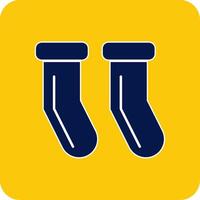 Socks Glyph Square Two Color Icon vector