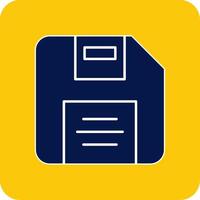 Diskette Glyph Square Two Color Icon vector