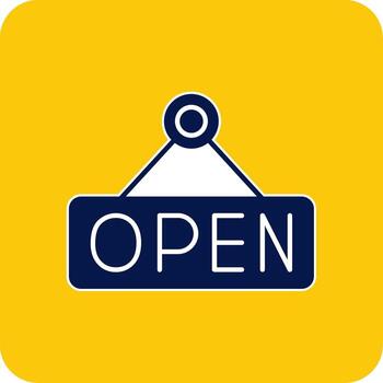 Open Glyph Square Two Color Icon vector