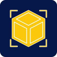 3d Glyph Square Two Color Icon vector