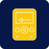 Audio Player Glyph Square Two Color Icon vector