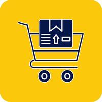 Shopping Cart Glyph Square Two Color Icon vector