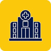 Hospital Glyph Square Two Color Icon vector