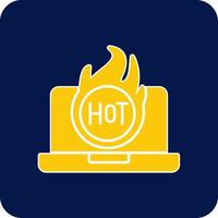 Hot Glyph Square Two Color Icon vector