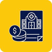 Hospital Budget Glyph Square Two Color Icon vector
