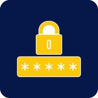 Password Glyph Square Two Color Icon vector