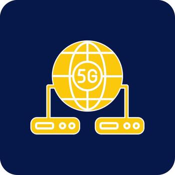 Big Data Glyph Square Two Color Icon vector