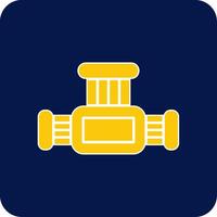 Hosepipe Glyph Square Two Color Icon vector