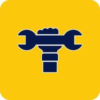 Labour Day Glyph Square Two Color Icon vector