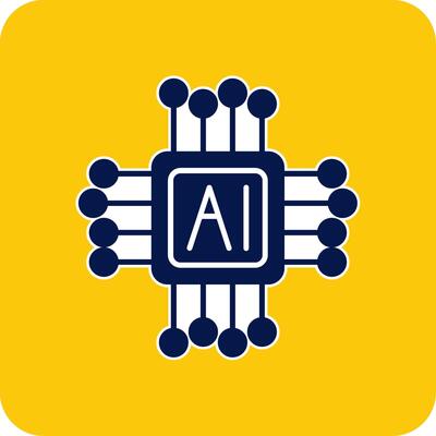 AI Glyph Square Two Color Icon