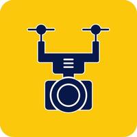 Camera Drone Glyph Square Two Color Icon vector