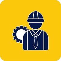 Engineer Glyph Square Two Color Icon vector