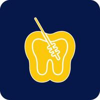 Root Canal Glyph Square Two Color Icon vector