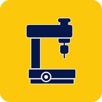 Milling Machine Glyph Square Two Color Icon vector