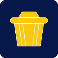 Recycle Bin Glyph Square Two Color Icon vector